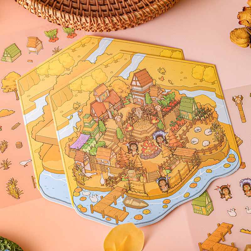 Murang 3D Landscape-Making Stickers, "Finding Legends" DIY 3D Hut Stickers