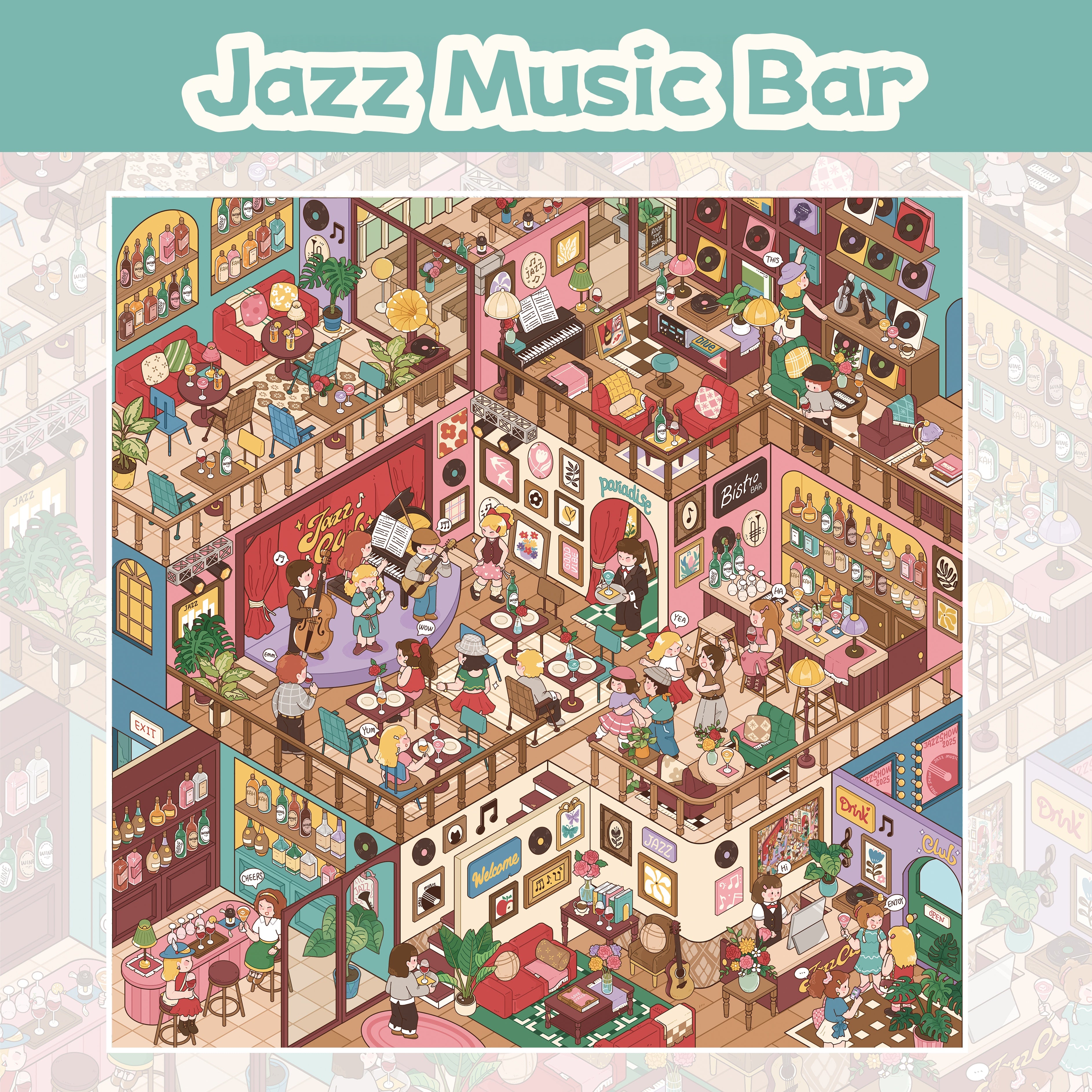 3D scene stickers, colorful stickers, reusable multiple times