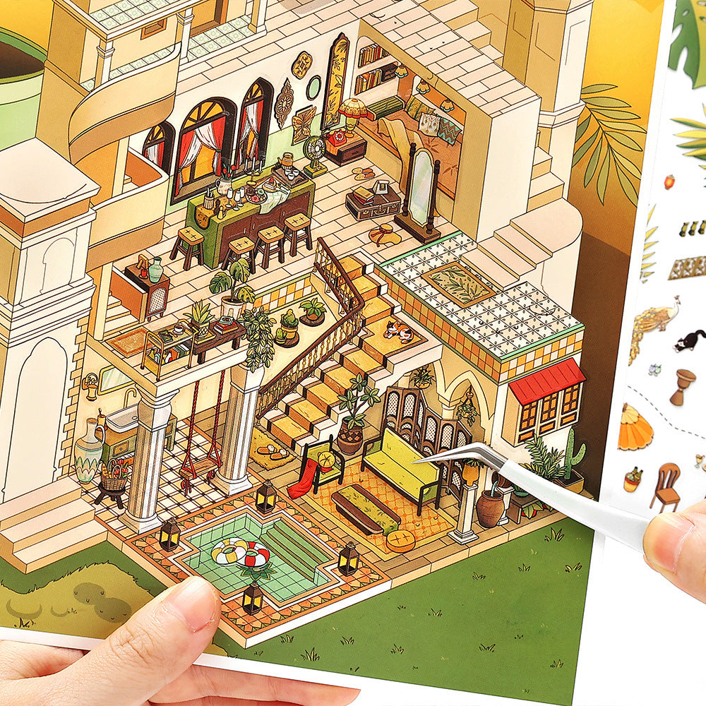 Exotic Architecture Scene Collage Materials - Scrapbook Decor DIY Diorama Stickers