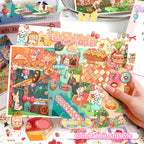 Cute Rabbit-Themed Landscape Stickers, Build a Rabbit World, Creative Journal Decoration Collage with Playful Stickers