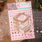 Fusheng Qinghuan Ancient Style Flip-Top Scenery-Sticker Set, 3D Stereoscopic Miniature House, for Notebook Decoration &amp; Creative DIY Scenery-Making