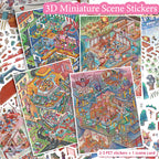 Fantasy &amp; Mystery Miniature Scene Sticker Set: DIY 3D Collage Fun Landscape Decoration Kit