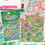3D Spring-Themed Scene Stickers: Miniature World Hand-Collage Decorations, Fun DIY Stickers