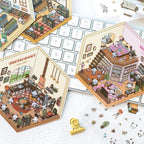 Cute Panda Scene 3D Landscape Stickers - Adorable Scrapbooking &amp; Diorama Decoration Supplies