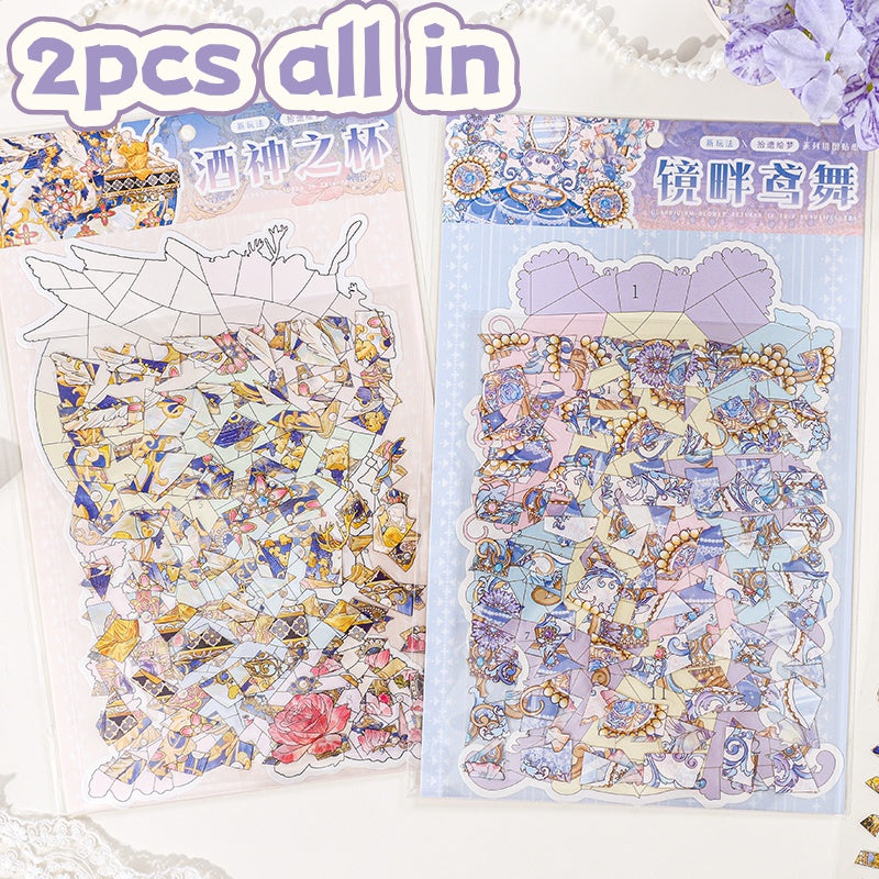 Jigsaw Large Landscape Sticker - Creative Sticker for DIY Handwritten Note Pages - Scene Sticker