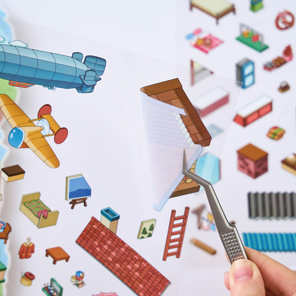 Fantasy Life Themed 3D Scene Stickers, Journal Decoration Stickers, Childlike Creative Collage Stickers