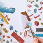 Fantasy Life Themed 3D Scene Stickers, Journal Decoration Stickers, Childlike Creative Collage Stickers