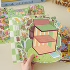 Cute Cute Creature Cottage Stickers, 3D Creative Immersive Scene-Making Stickers