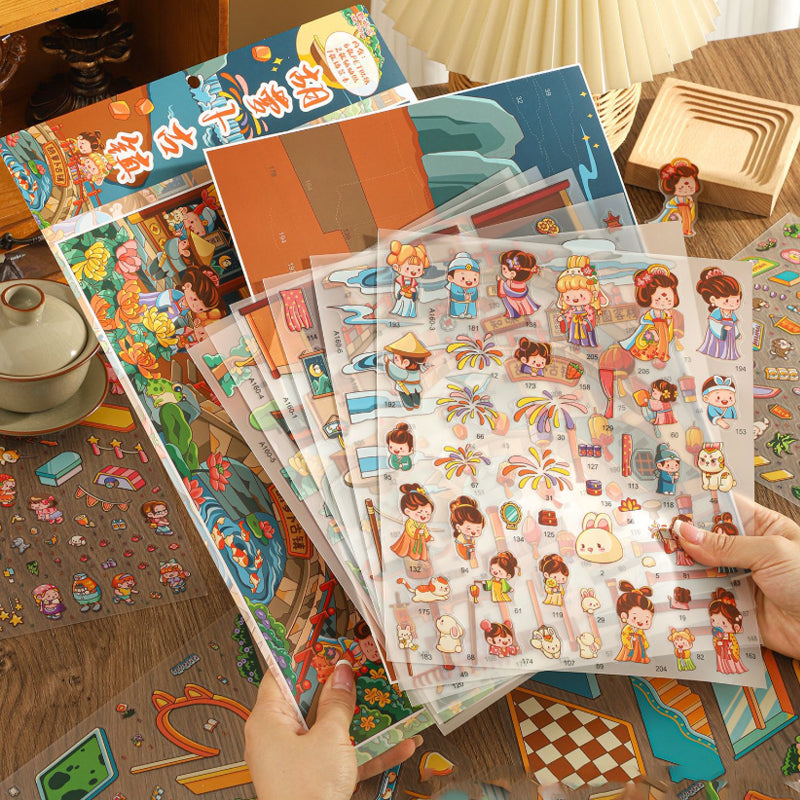 Oversized Stress-Relief Scene Stickers – Immersive DIY 3D Miniature Diorama Fun Collage Stickers