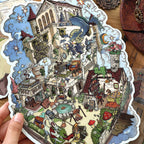 Infeel.Me 2.5D Miniature Landscape-Making Stickers,Fantasy-style large-size scene decorative stickers