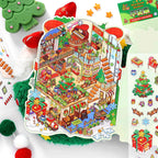 Infeel.Me Miniature 3D Scene Stickers, Christmas-themed Stress-relief Stickers