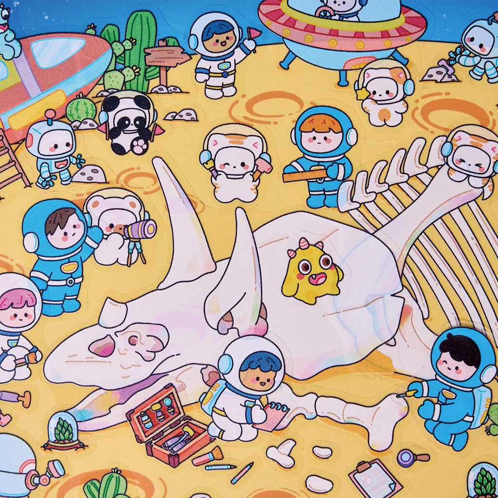 Pegatinas para crear escenas de exploración del tiempo, materiales para decorar diarios, cuentos de hadas de ensueño, manualidades creativas