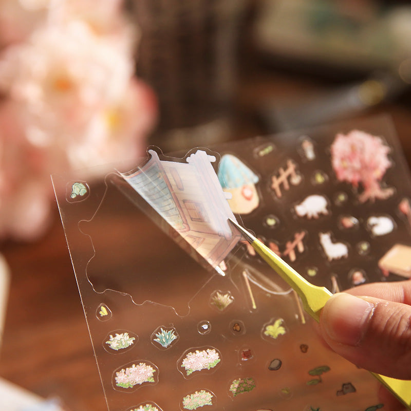 Decoration stickers, Chinese style scenes, funny garbage magazine stickers