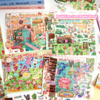 Cute Rabbit-Themed Landscape Stickers, Build a Rabbit World, Creative Journal Decoration Collage with Playful Stickers