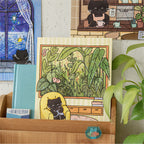 Little Black Cat Series - Cute Style Handwriting Journal DIY Scene Stickers