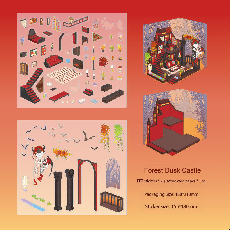 Murang 3D Landscape-Making Stickers, "Finding Legends" DIY 3D Hut Stickers