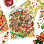 Infeel.Me Miniature 3D Scene Stickers, Christmas-themed Stress-relief Stickers