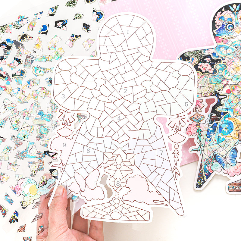 Jigsaw landscape stickers - Creative miniature scenes, 3D scene stickers