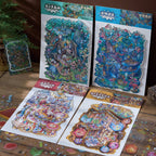 Pegatinas de escena de la Frontera Prohibida, pegatinas de escena inmersiva, materiales creativos de bricolaje para decorar diarios y hacer collages.