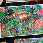 Extra-large miniature landscape stickers - Lü Zhai Zhi Yi (Strange Tales from a Chinese Studio) - DIY scene handbooks - Scene stickers