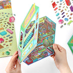 DIY 2.5D Diorama Stickers – Colorful Miniature Commercial Scene Stickers