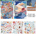 Miniature landscape stickers, DIY stickers, colorful sticker packs, scene stickers