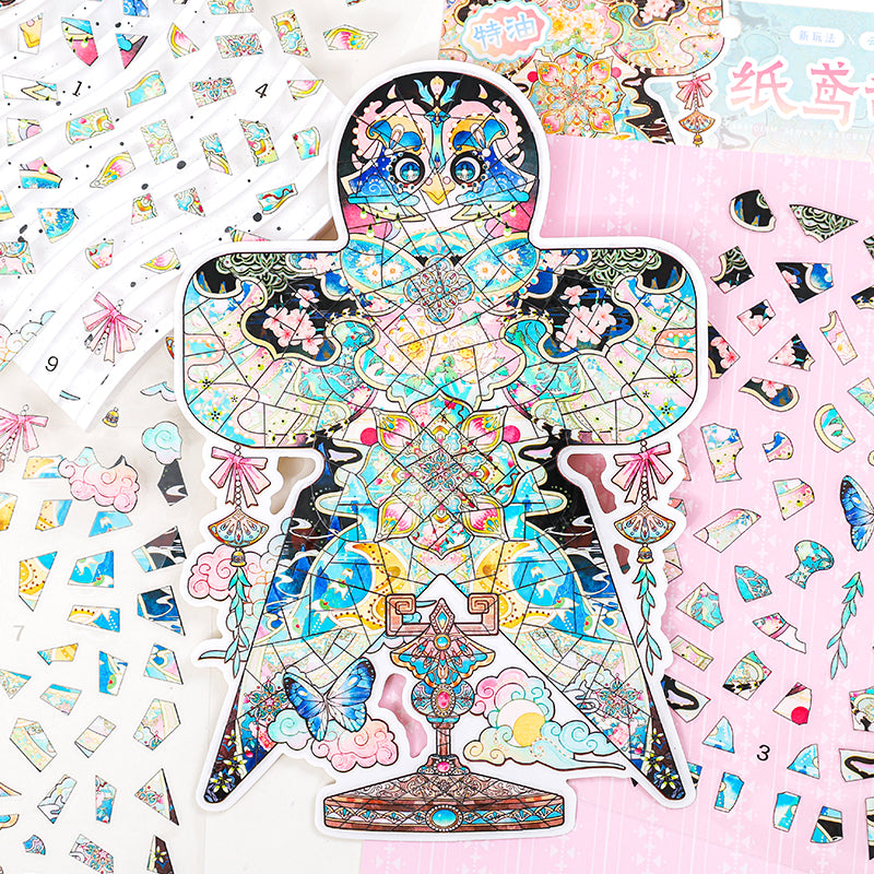 Jigsaw landscape stickers - Creative miniature scenes, 3D scene stickers