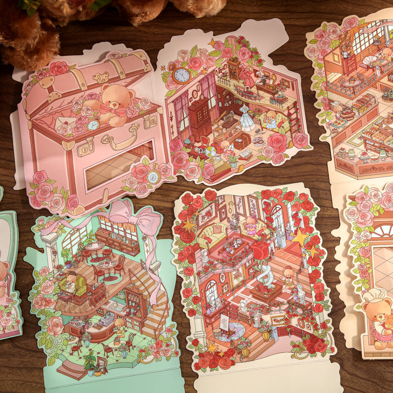 Romantic Cabin Miniature Landscape Stickers - DIY 3D House Creative Scrapbooking Decoration &amp; Collage Supplies