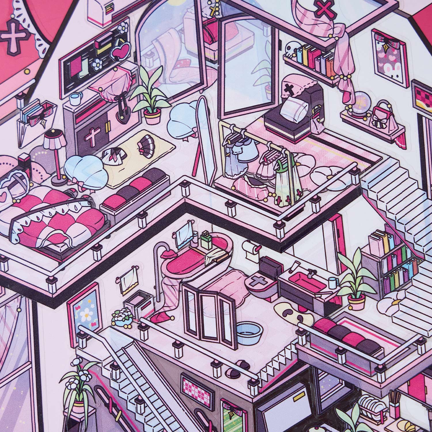 Pegatinas para crear escenas con un estilo oscuro, dulce y fresco, collage de diario en 3D, decoración creativa de escenas