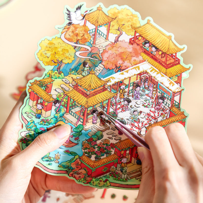 Classic Palace Theme Storage Diorama Stickers – DIY Stackable 3D Fun Toys