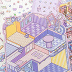 Paper Trail Zoo Kitten Whiskers Leisure Day Series Scenery-Making Stickers, 3D Stereo Cottage Fun Collage