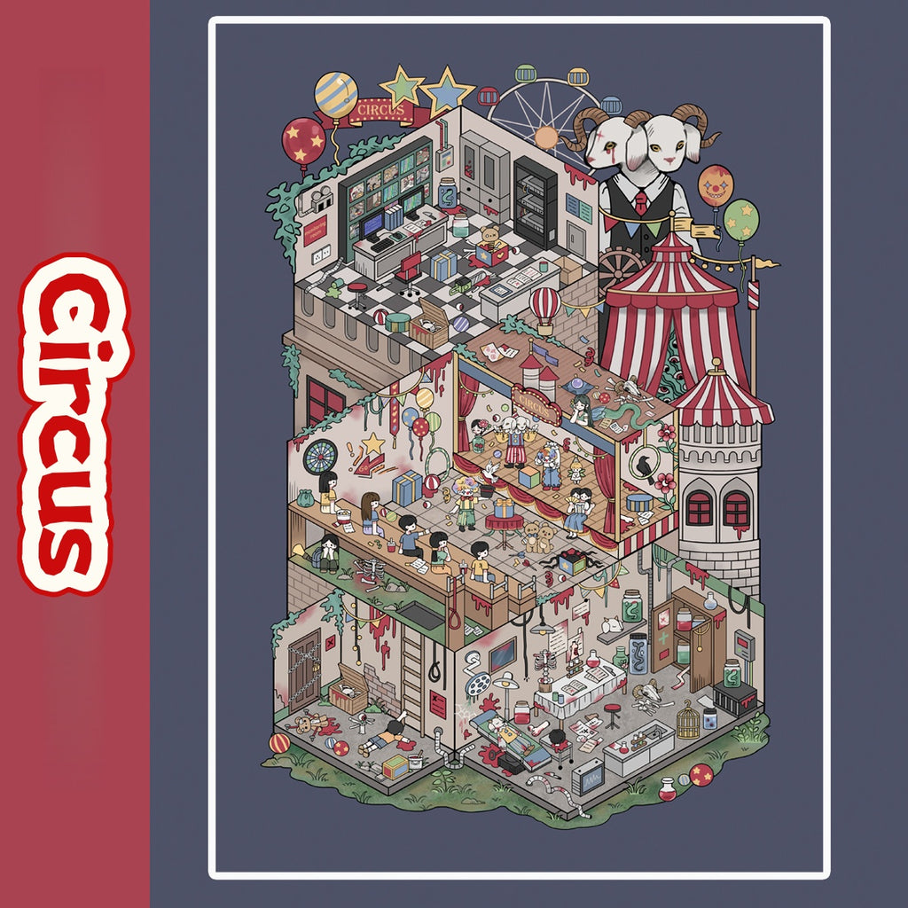 Chinese style stickers, adult stickers, dark retro style 3D scene stickers.