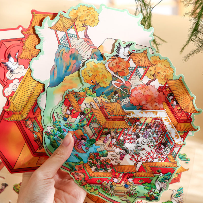 Classic Palace Theme Storage Diorama Stickers – DIY Stackable 3D Fun Toys