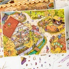 3D miniature landscape stickers for DIY scene notebook, brain-teasing and fun collage toys