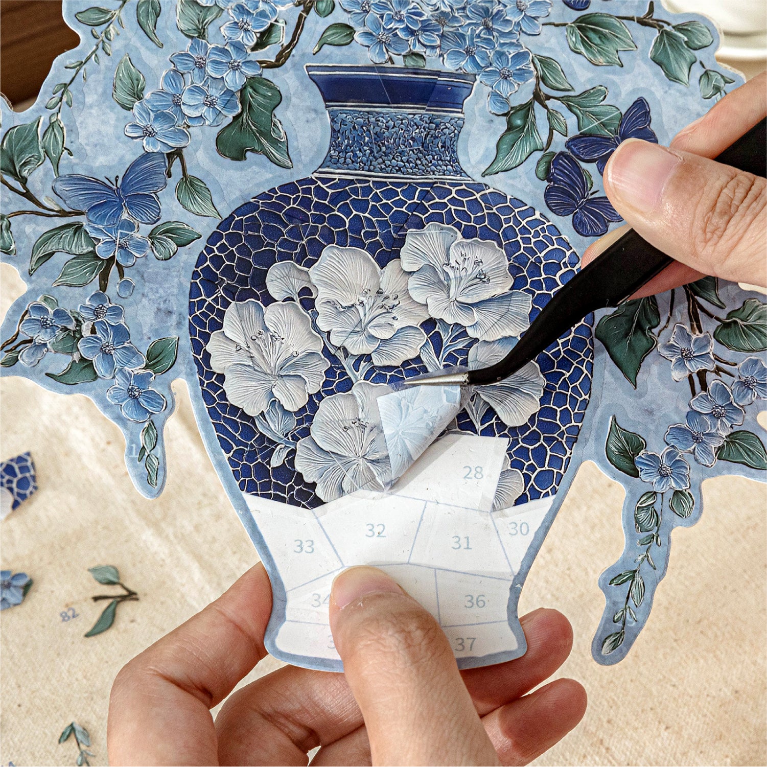 Chinese-style jigsaw puzzle landscape sticker - Creative miniature scene notebook sticker materials