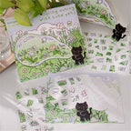 Little Black Cat Series - Cute Style Handwriting Journal DIY Scene Stickers