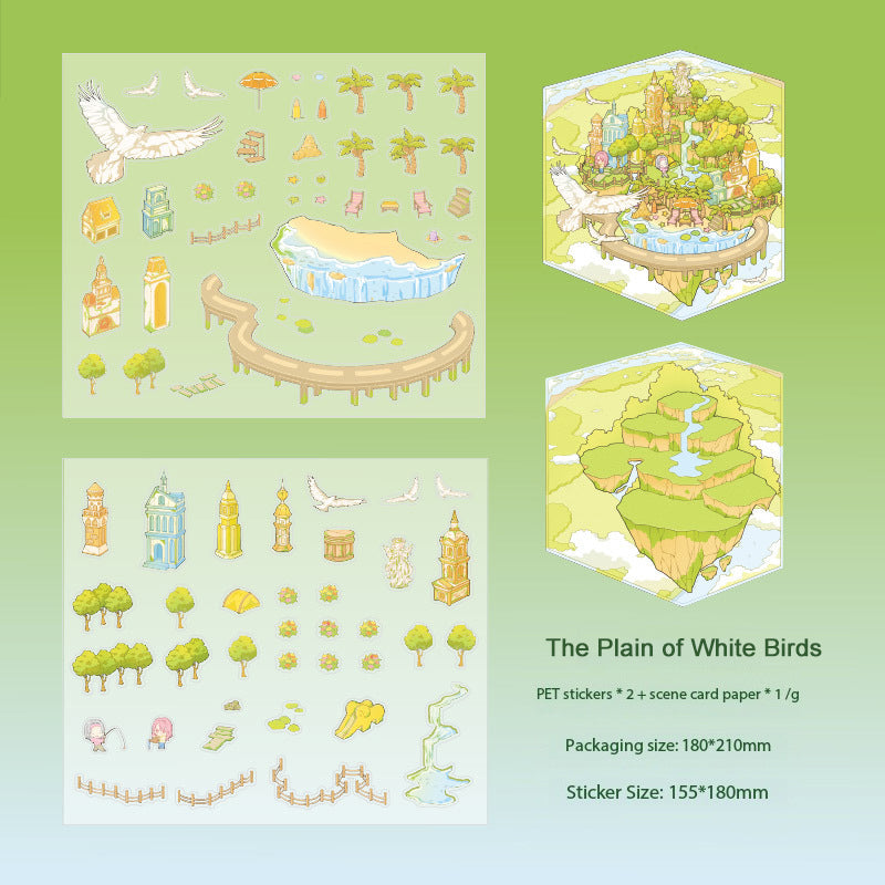 Murang 3D Landscape-Making Stickers, "Finding Legends" DIY 3D Hut Stickers