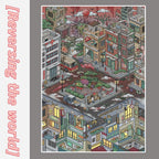 Chinese style stickers, adult stickers, dark retro style 3D scene stickers.