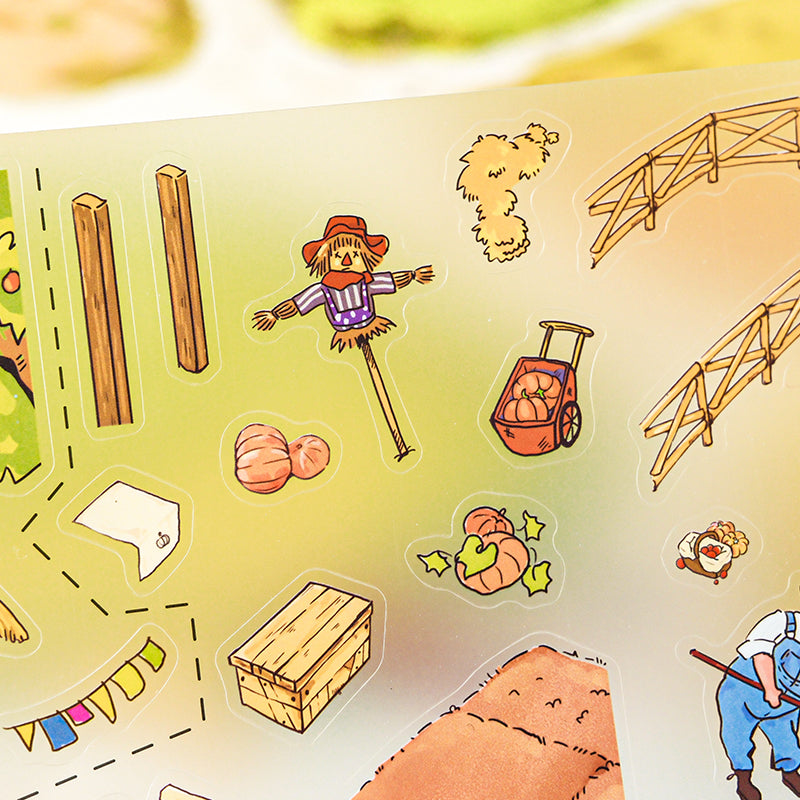 3D miniature landscape stickers for DIY scene notebook, brain-teasing and fun collage toys