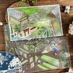 Landscaping stickers - Cartoon-themed fun journal decoration scene stickers