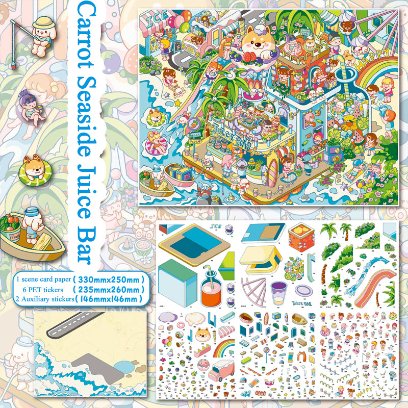 Oversized Stress-Relief Scene Stickers – Immersive DIY 3D Miniature Diorama Fun Collage Stickers
