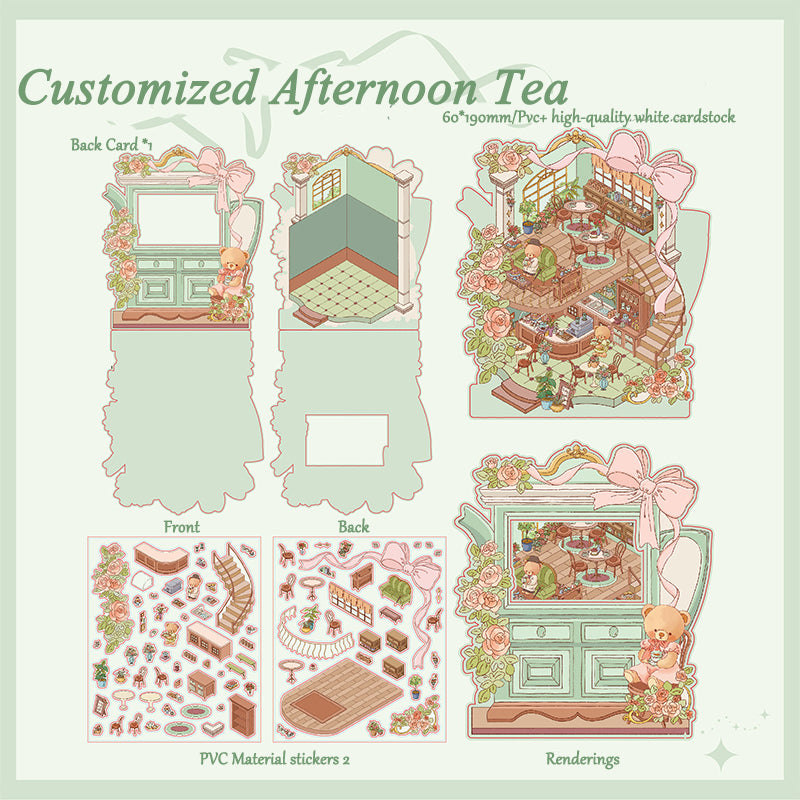 Romantic Cabin Miniature Landscape Stickers - DIY 3D House Creative Scrapbooking Decoration &amp; Collage Supplies