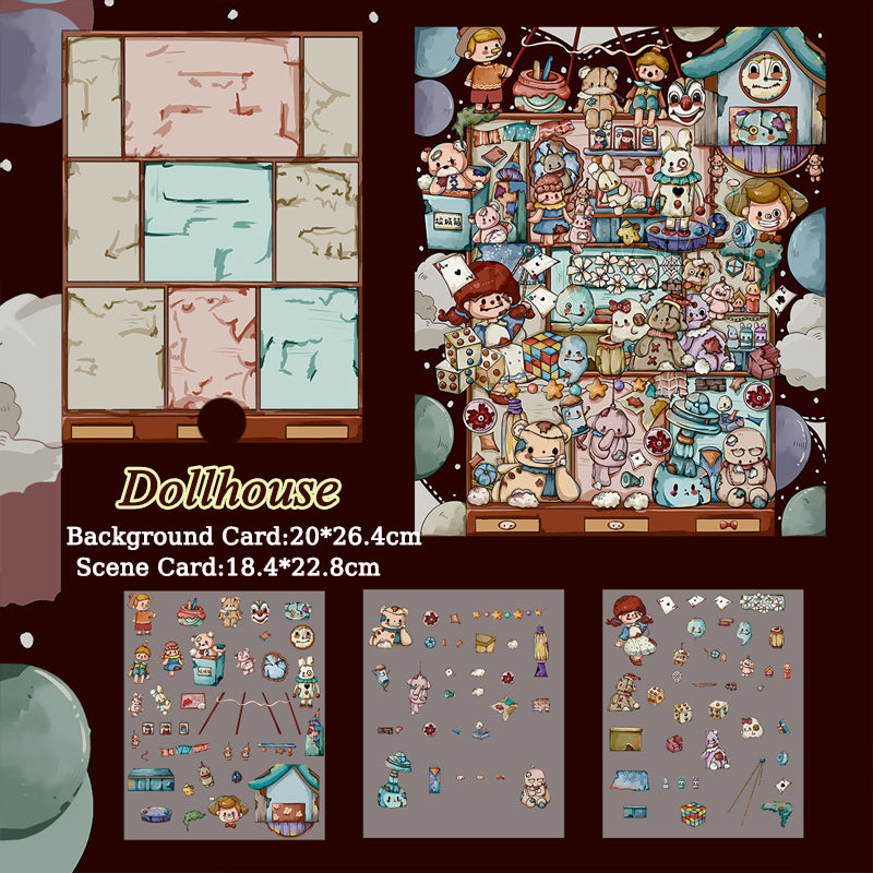 Fairy Tale Style Cartoon Character Collage Materials - DIY Creative Scene Stickers for Scrapbook Decoration