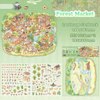 Serie Jing Qimeng: pegatinas de paisajes de gran tamaño, pegatinas creativas 3D con escenas DIY para scrapbooking.