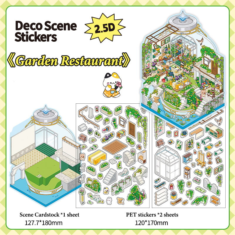 Fun &amp; Creative DIY Miniature Scenery-Making Stickers - Immersive Collage Stickers for Underwater City, Garden Courtyard Notebook Decoration