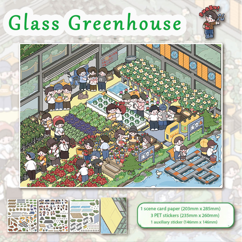 Osaka-Inspired 3D Diorama Stickers,DIY Miniature Scene Immersive Stickers