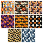 24pcs Halloween pumpkin-patterned greeting cards can be used to make explosion boxes, DIY origami, and decorate notebook covers.