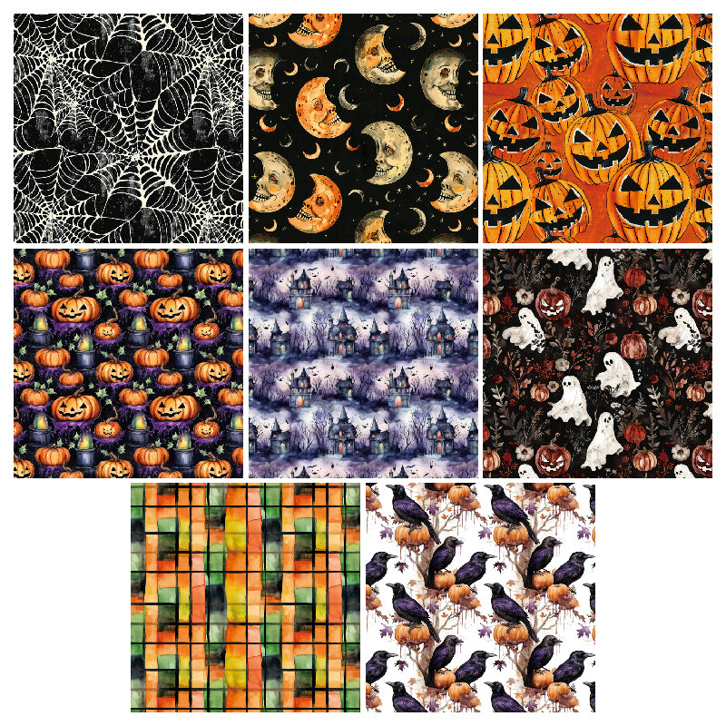 24pcs Halloween pumpkin-patterned greeting cards can be used to make explosion boxes, DIY origami, and decorate notebook covers.