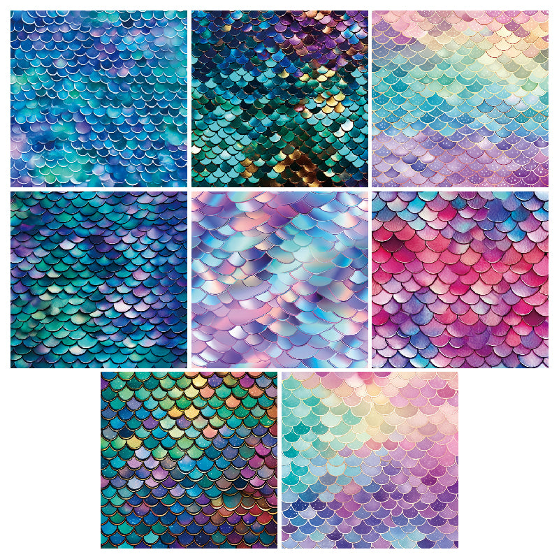 24 pieces of mermaid scales can be used to make an explosion box, DIY origami, or decorate a notebook.
