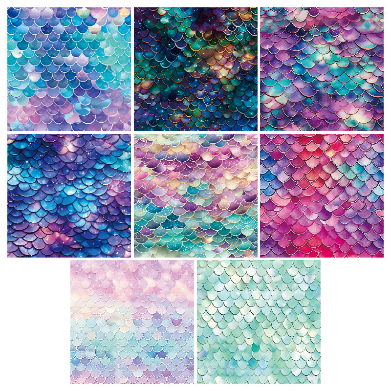24 pieces of mermaid scales can be used to make an explosion box, DIY origami, or decorate a notebook.